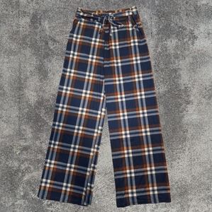 Plaid Wide Leg Pants